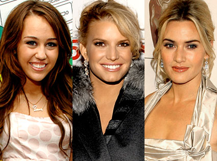 Miley Cyrus, Jessica Simpson, Kate Winslet Miley Cyrus, Jessica Simpson, Kate Winslet